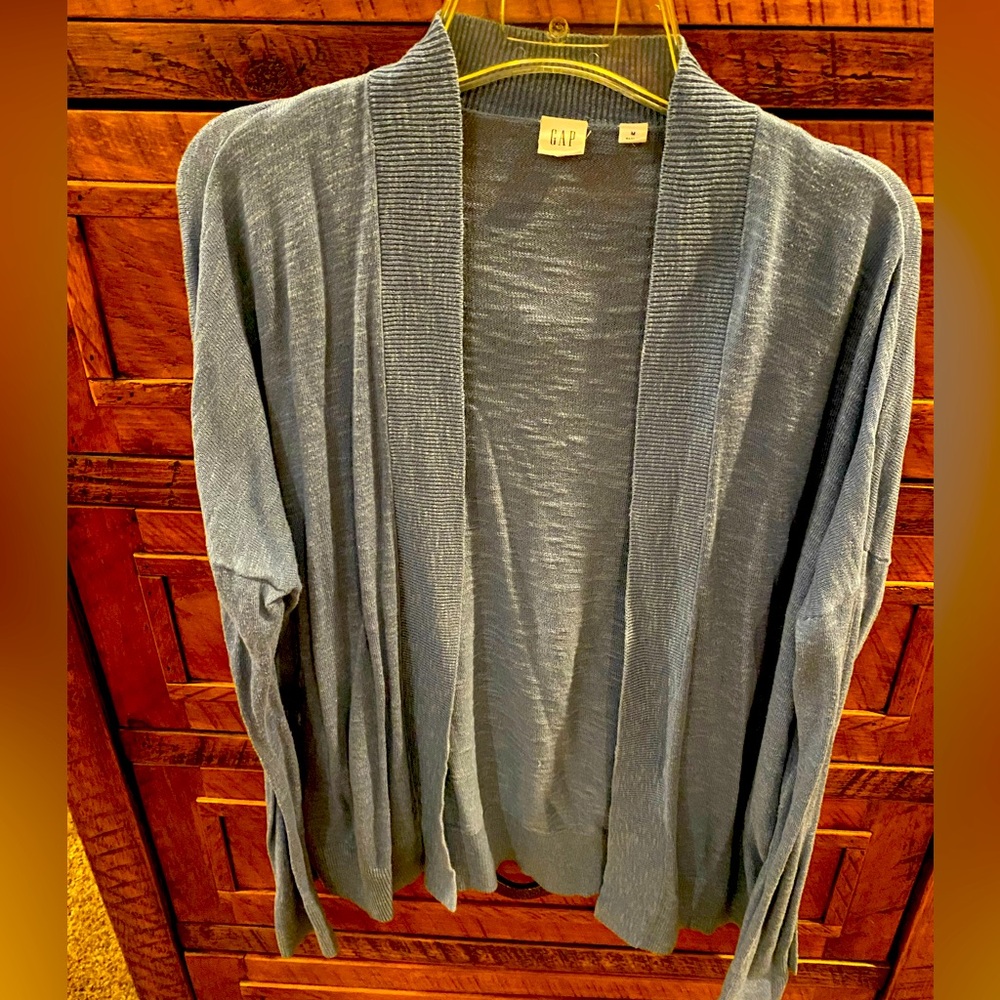Blue GAP open long sleeve cardigan sweater